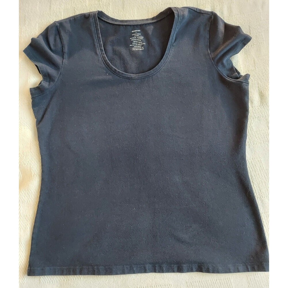 Dress Barn Navy Blue Round Neck Short Sleeve T-shirt Women Sz Large